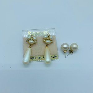 Richelieu Simulated Pearls 14K earrings